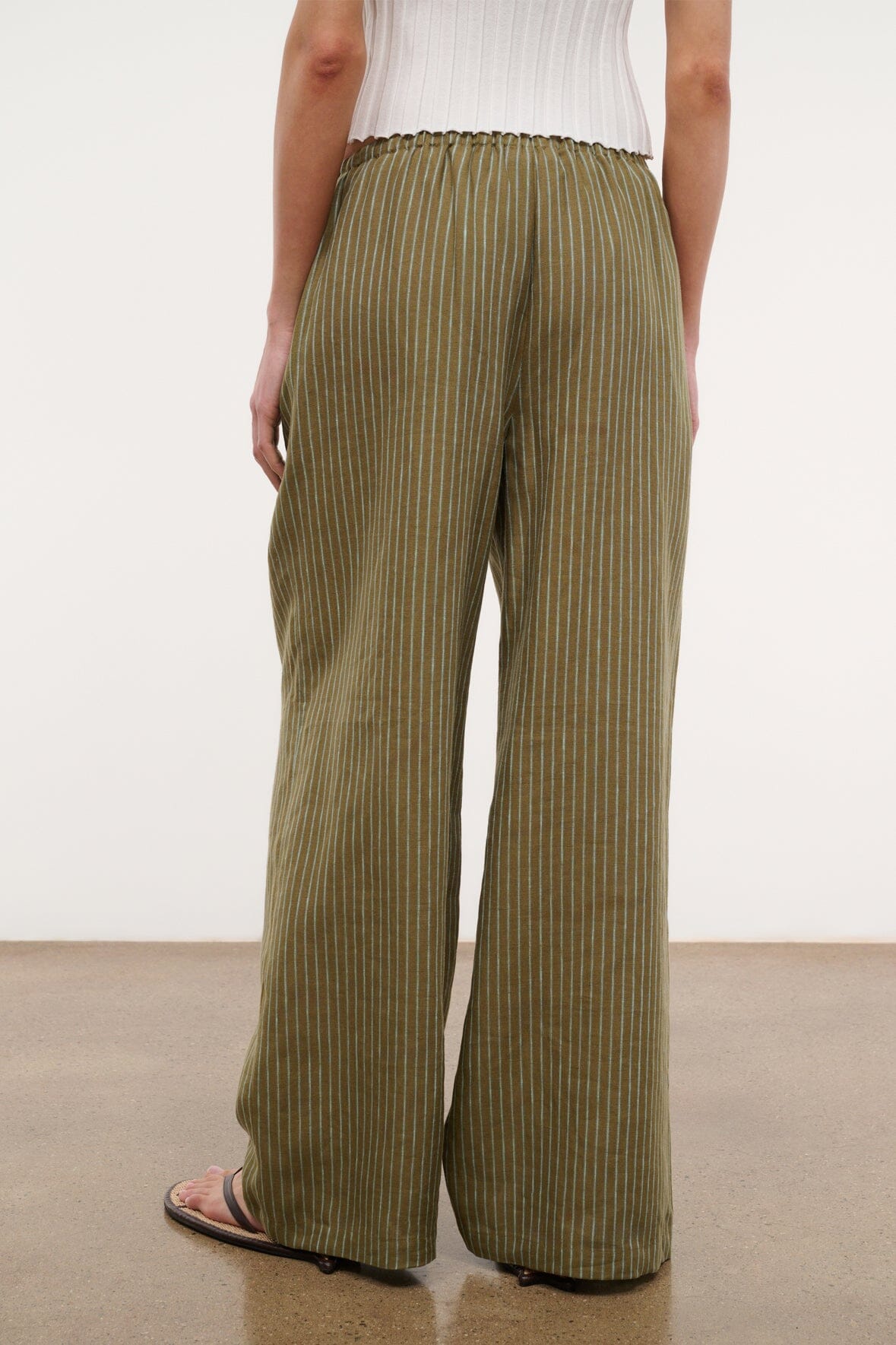STAUD | Mateo Linen Pant Porto Stripe