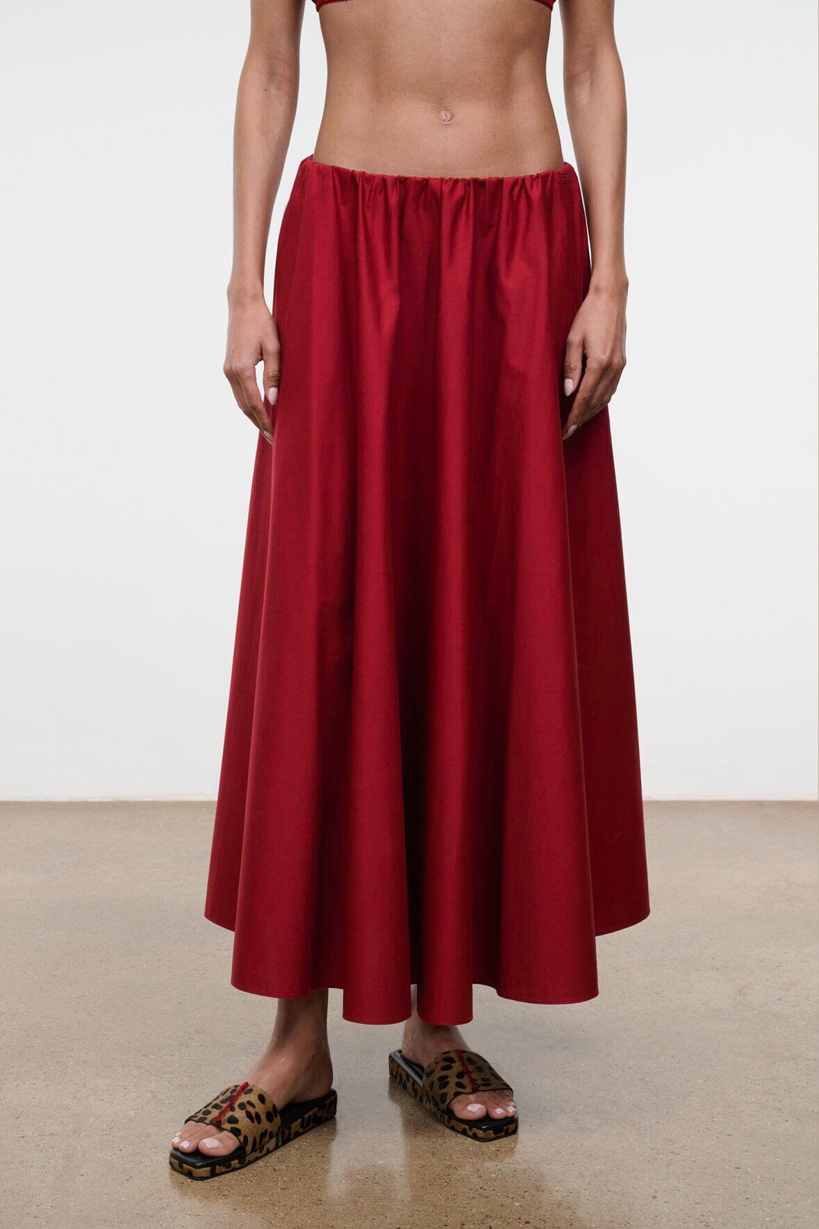 STAUD | Milano Skirt Rouge