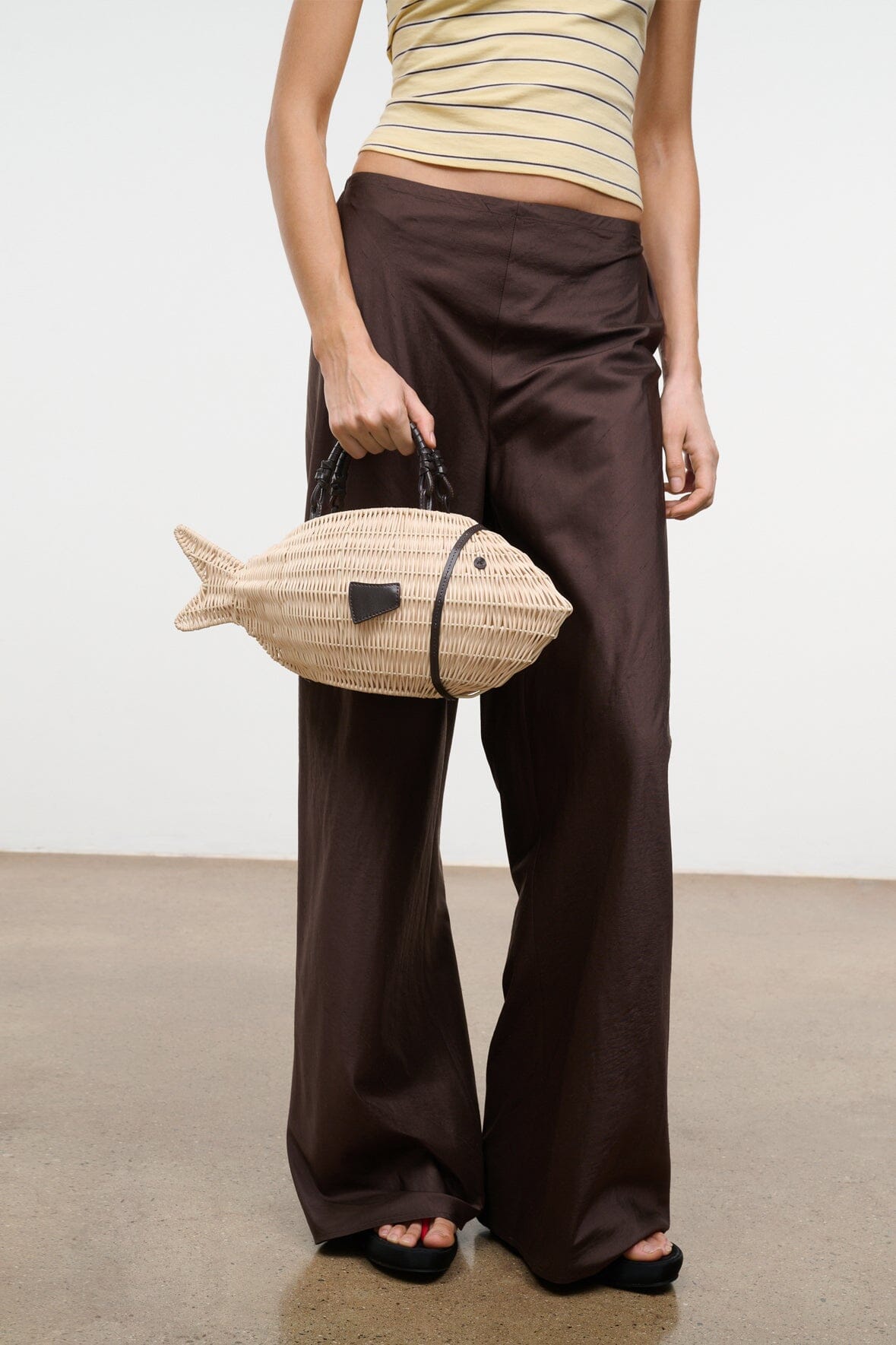STAUD | Cleo Fish Bag - Natural Wicker Fish Handbag - Staud