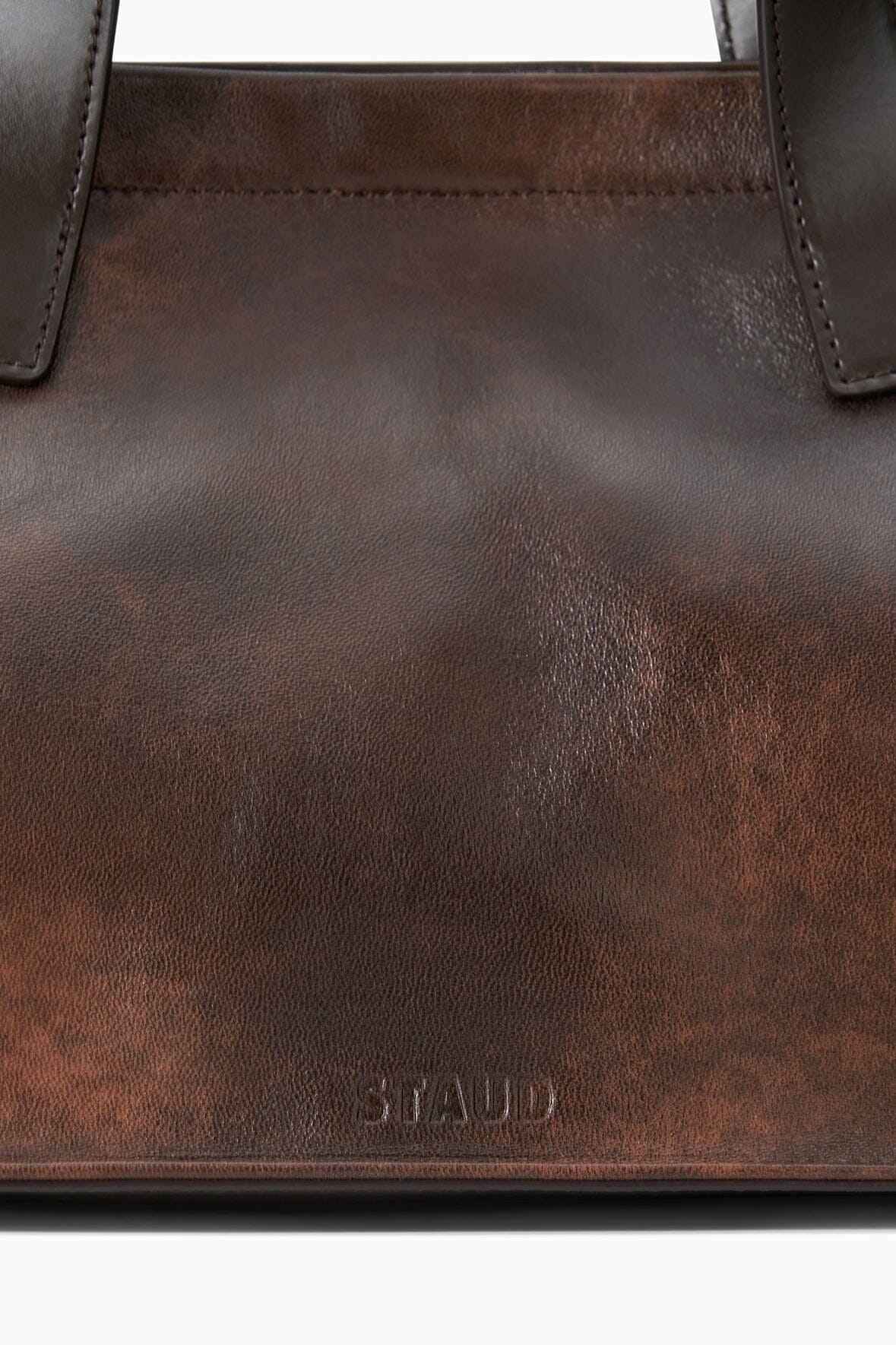 STAUD | Port Tote Espresso Distressed