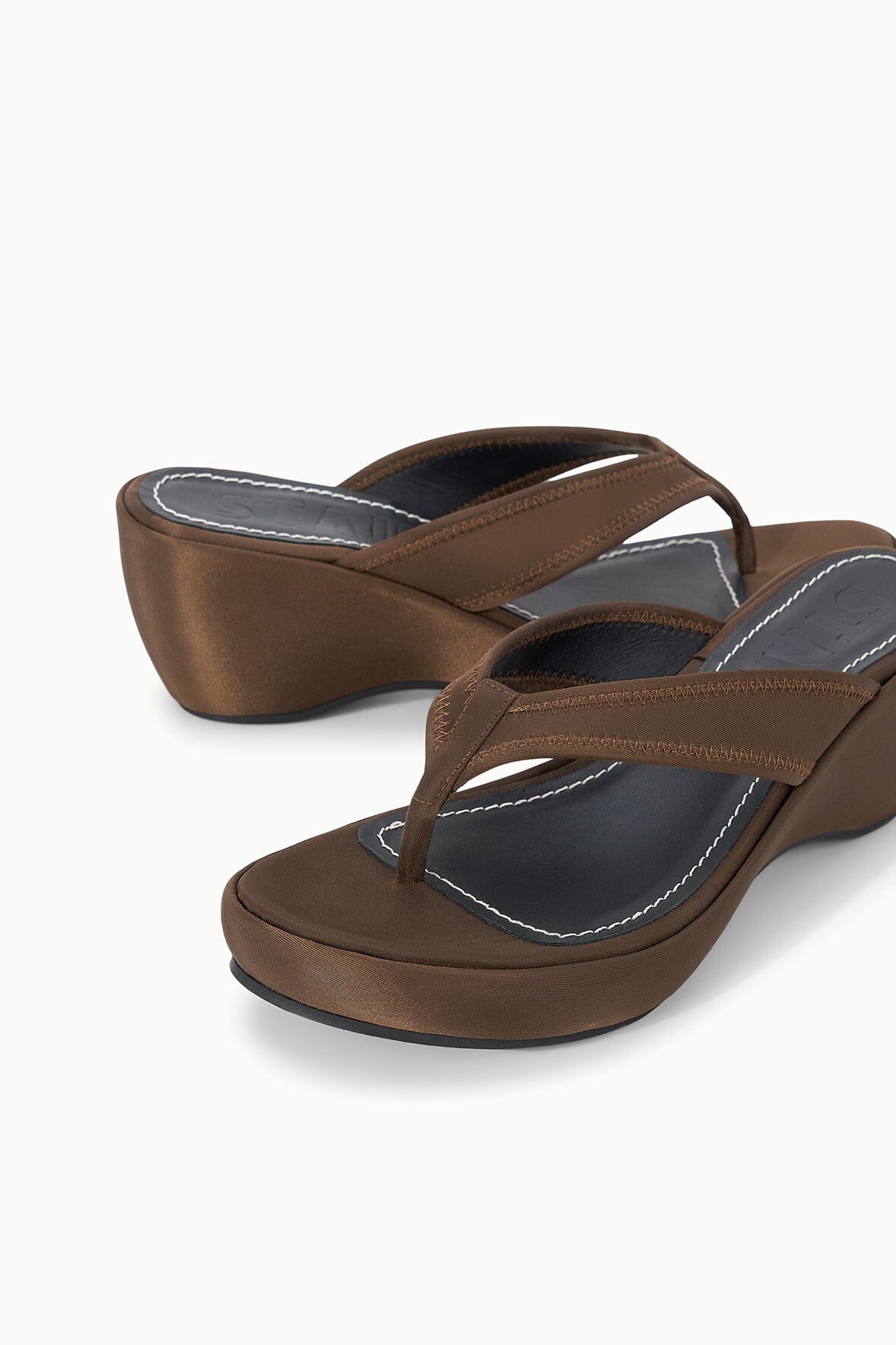 STAUD | Remy Espresso Brown Platform Wedge Sandal - Staud