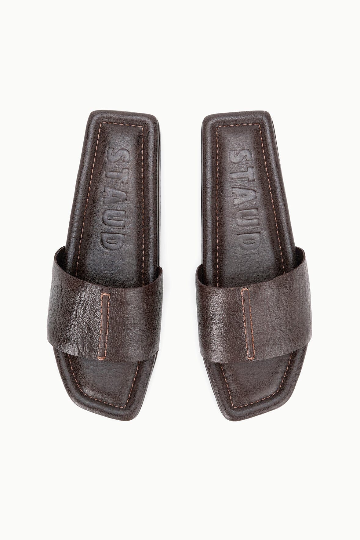 STAUD | Fallon Espresso Brown Leather Platform Sandals - Staud
