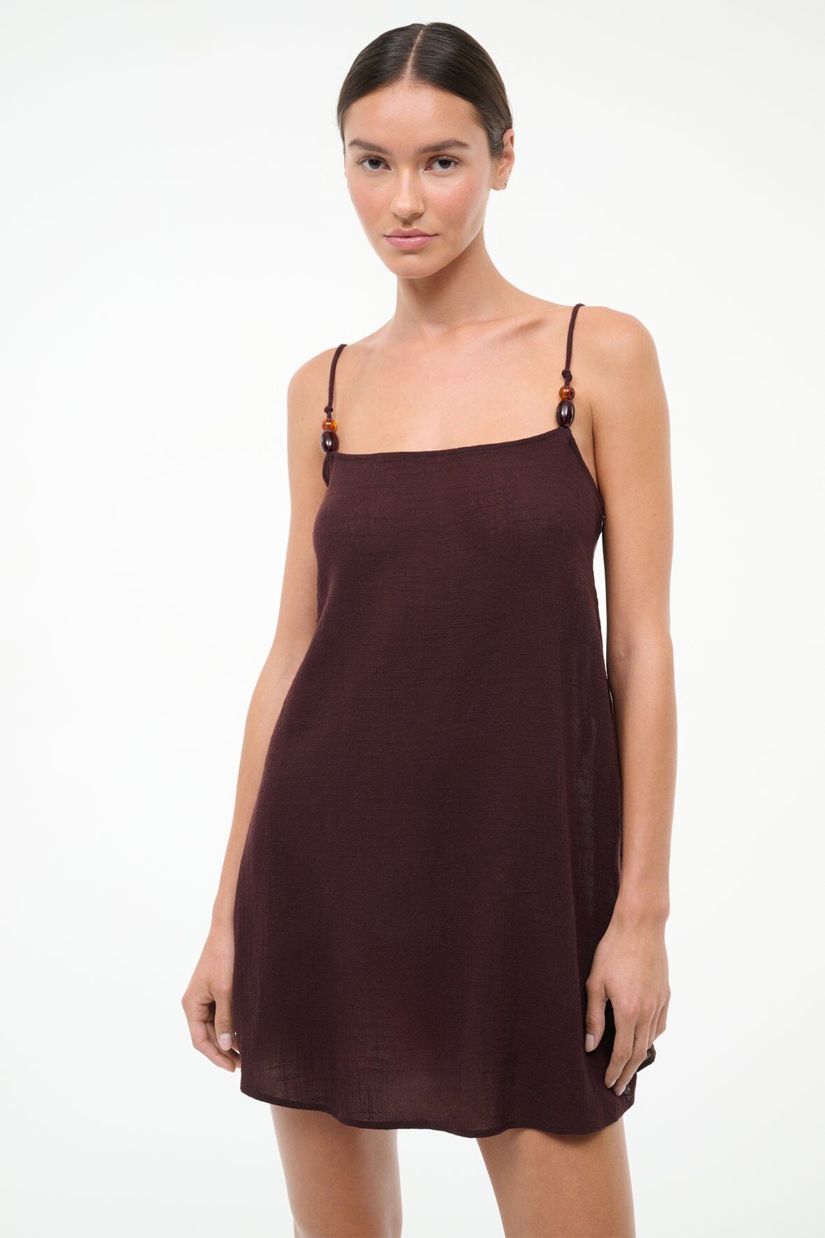 STAUD | Laura Mini Dress Dark Chocolate