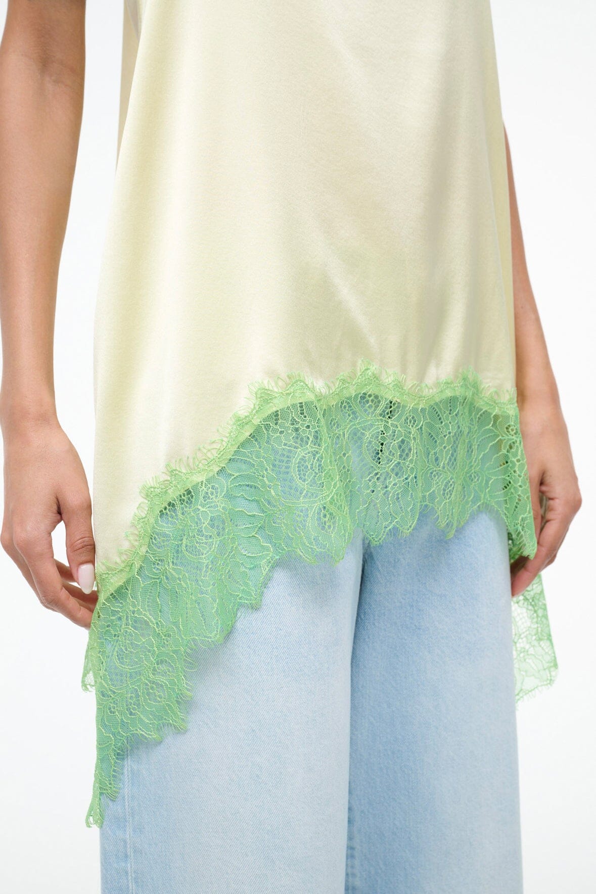 STAUD | Chloe Silk Cami Key Lime Sprout