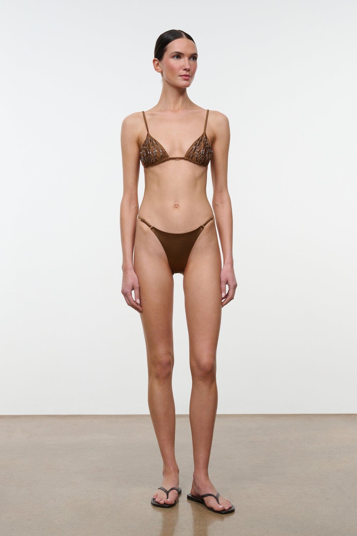 STAUD | Sisley String Bikini Bottom Bronze