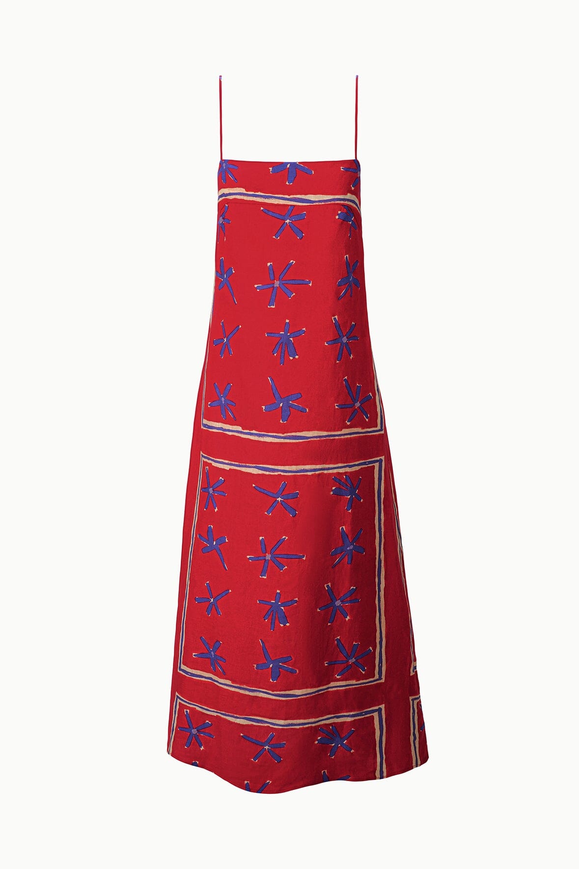 STAUD | Laura Linen Dress Painted Foulard