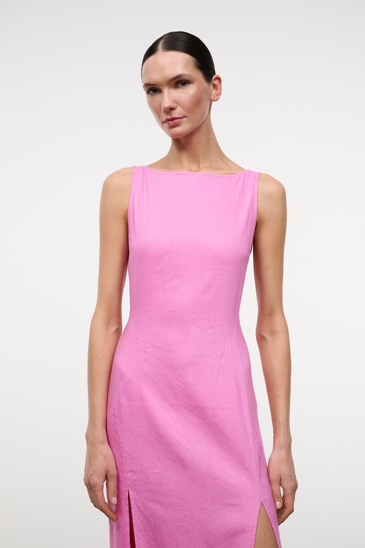 STAUD | Costa Linen Dress Orchid