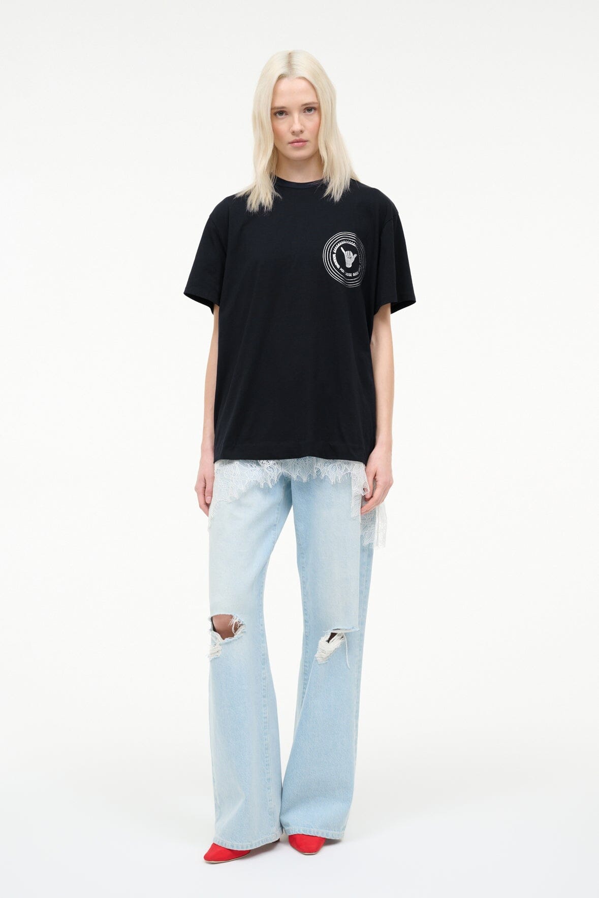 STAUD | Newport Oversized Tee Good Vibes