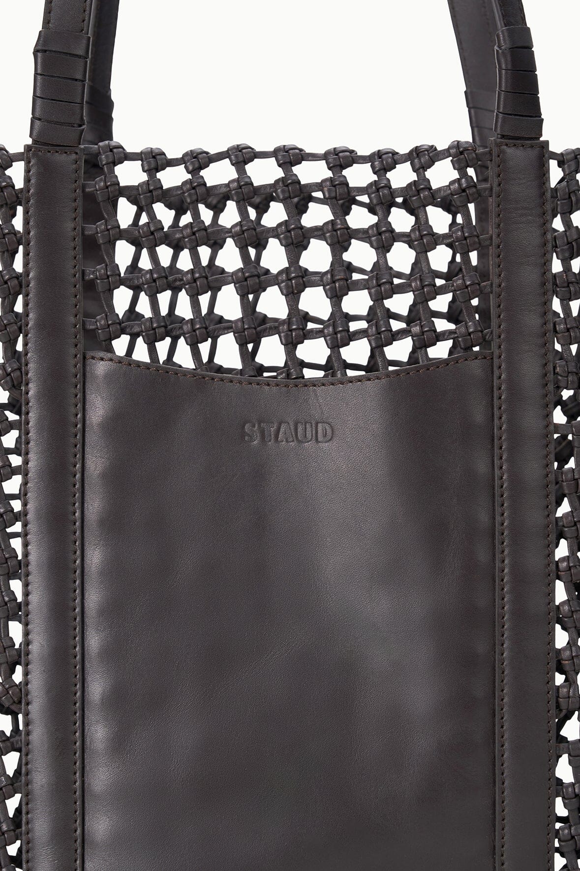STAUD | Getaway Hand-Knotted Tote Bag Espresso