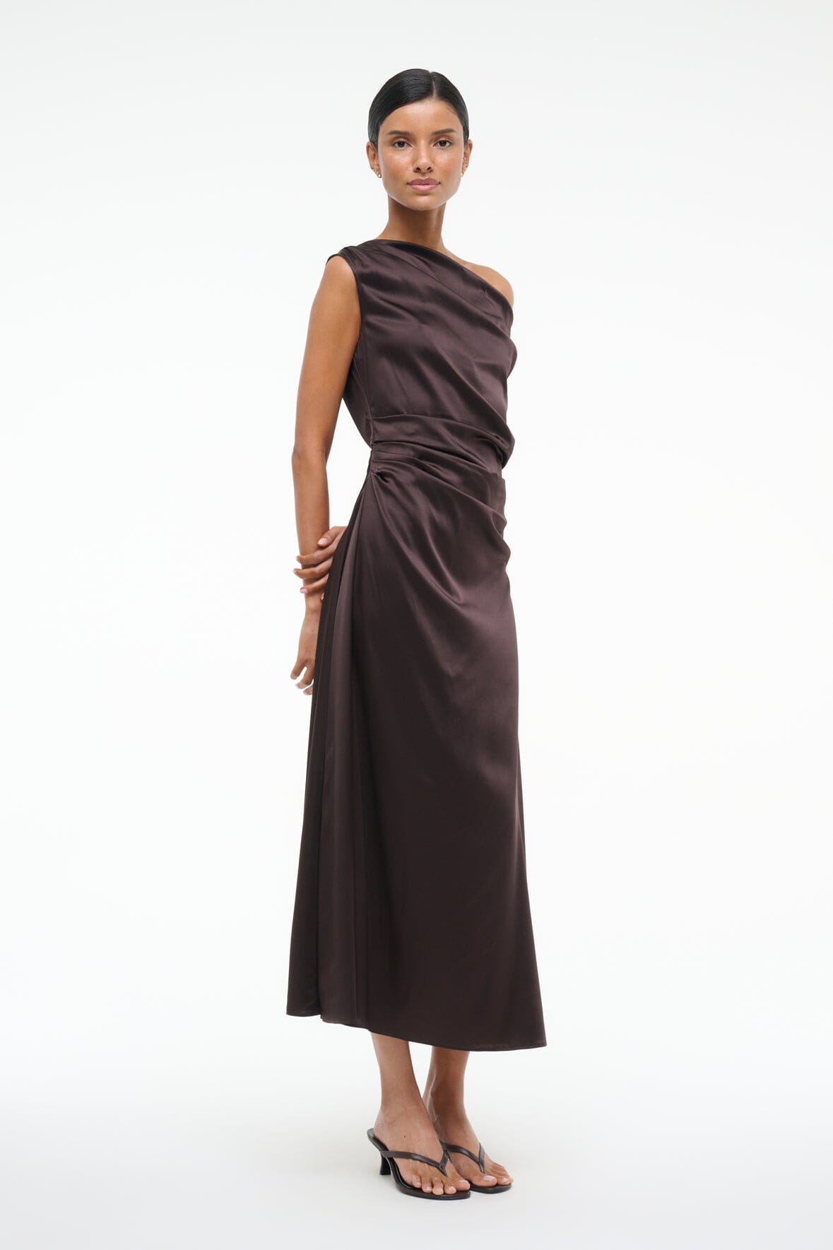 STAUD | Phare Silk Dress Earth