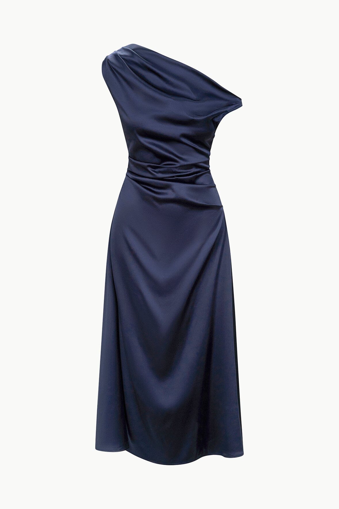STAUD | Phare Silk Dress Navy