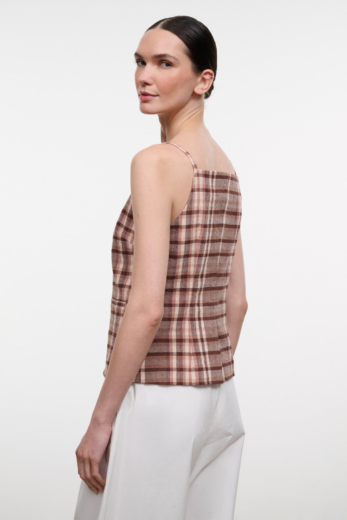 STAUD | Una Top Tuscany Plaid