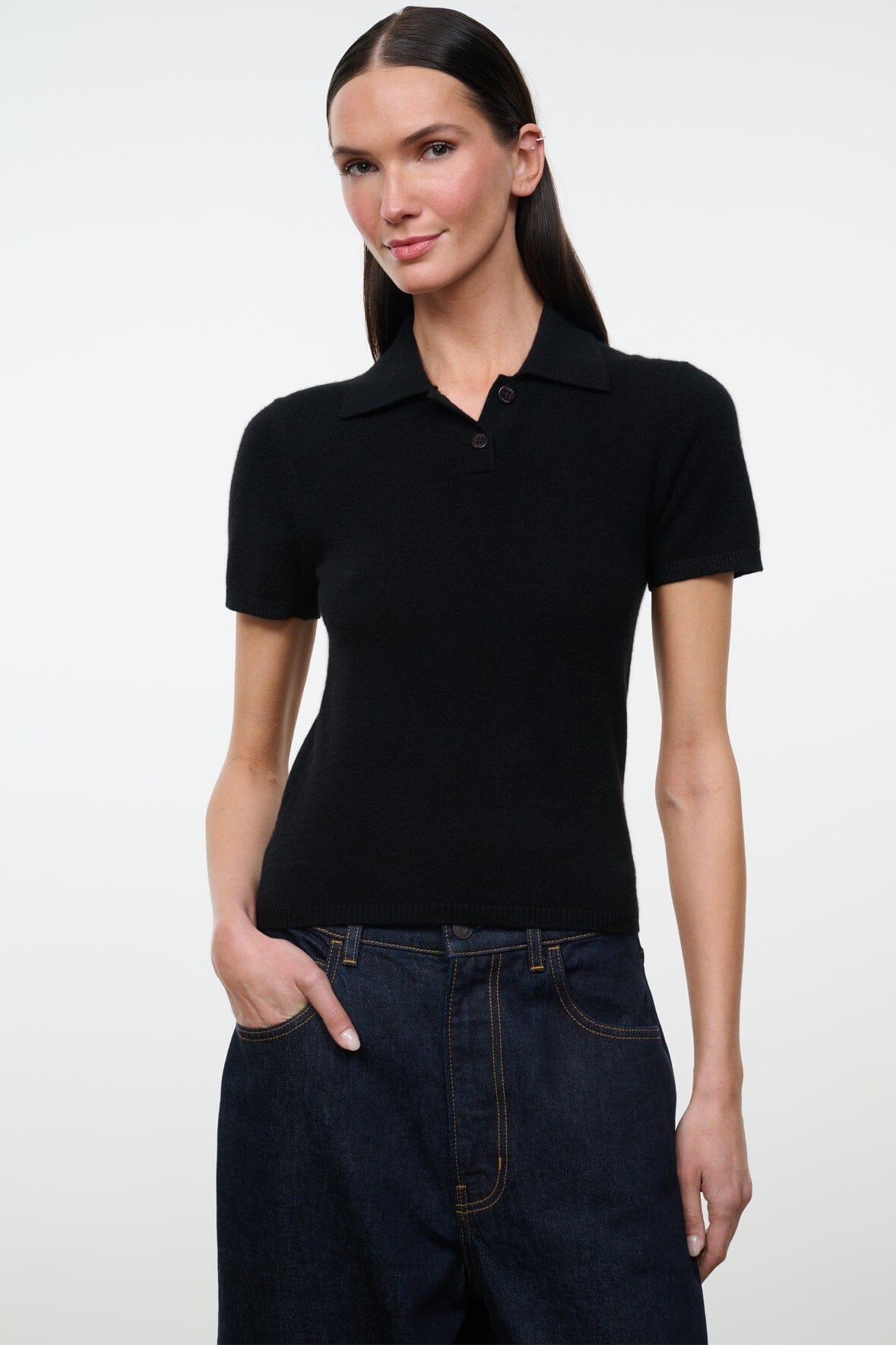 STAUD | Gino Cashmere Sweater Black