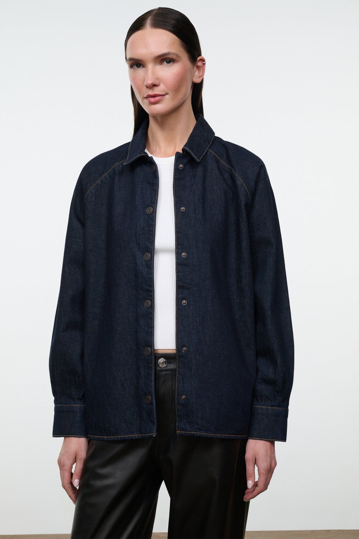 STAUD | Myles Shirt Jacket Indigo