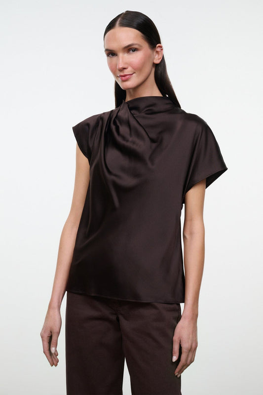 STAUD | Davina Silk Top Earth