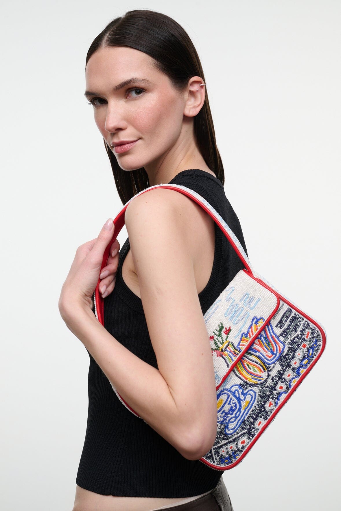 STAUD | Tommy Beaded Bag Teatime