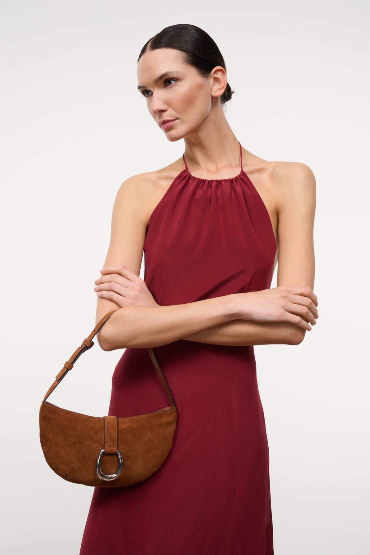 STAUD | Harlow Crescent Shoulder Bag Tabac