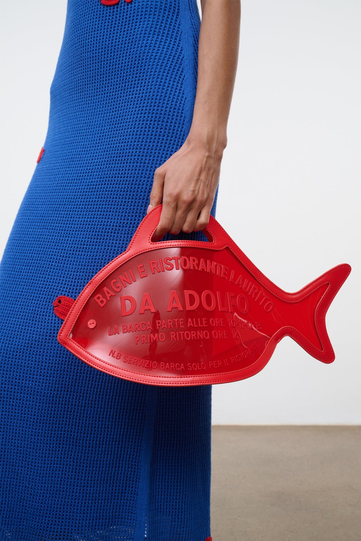 STAUD | Cleo Fish Bag X Da Adolfo - Pvc Red Rose Edition