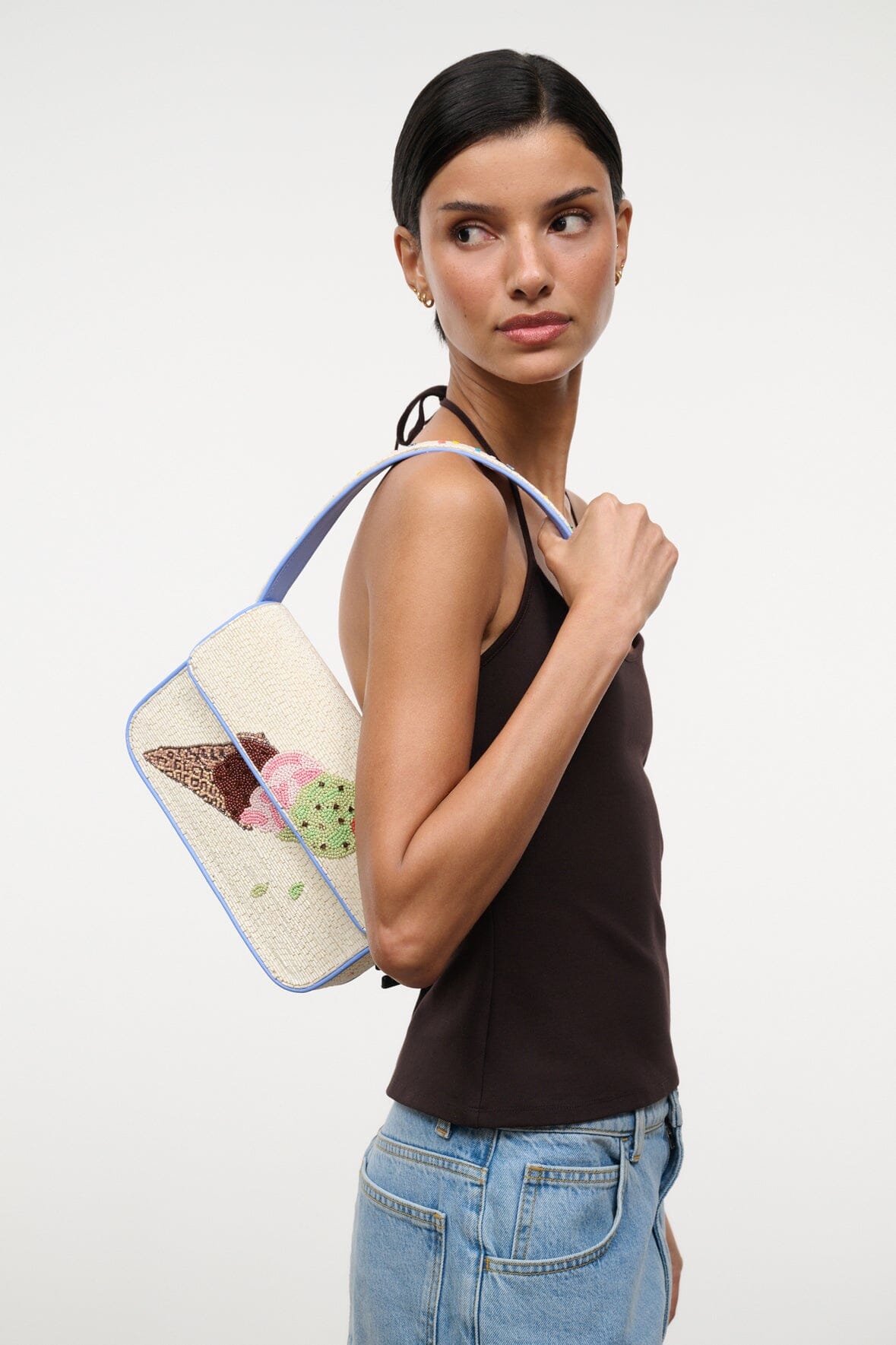 STAUD | Tommy Beaded Bag Triple Scoop