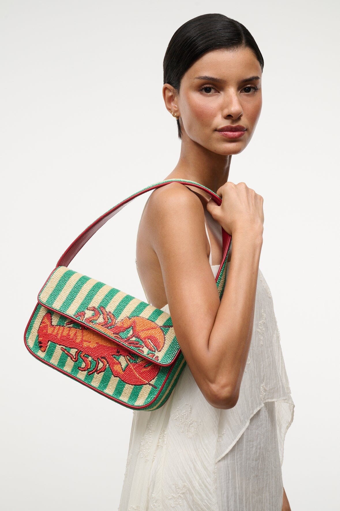 STAUD | Tommy Beaded Bag Summer Lobster