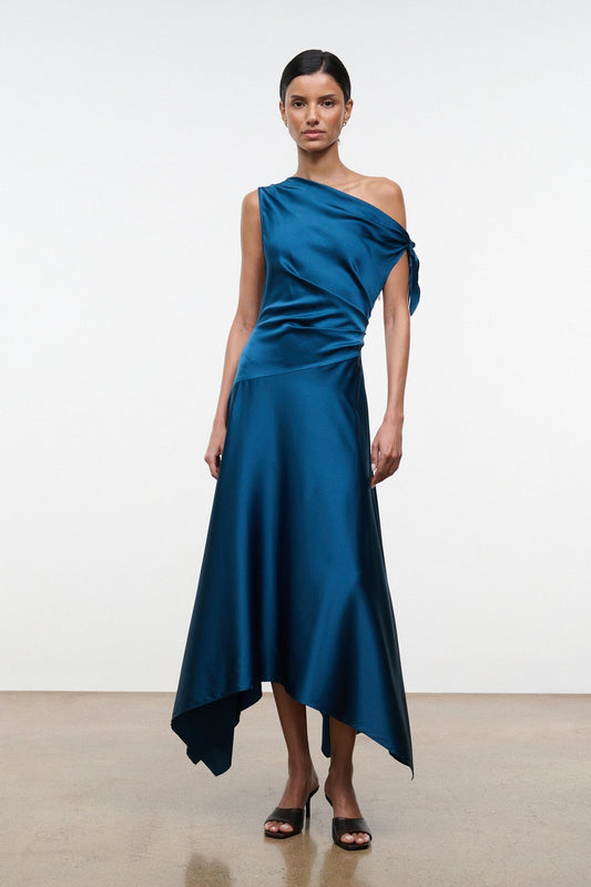 STAUD | Portia Silk Dress Harbor