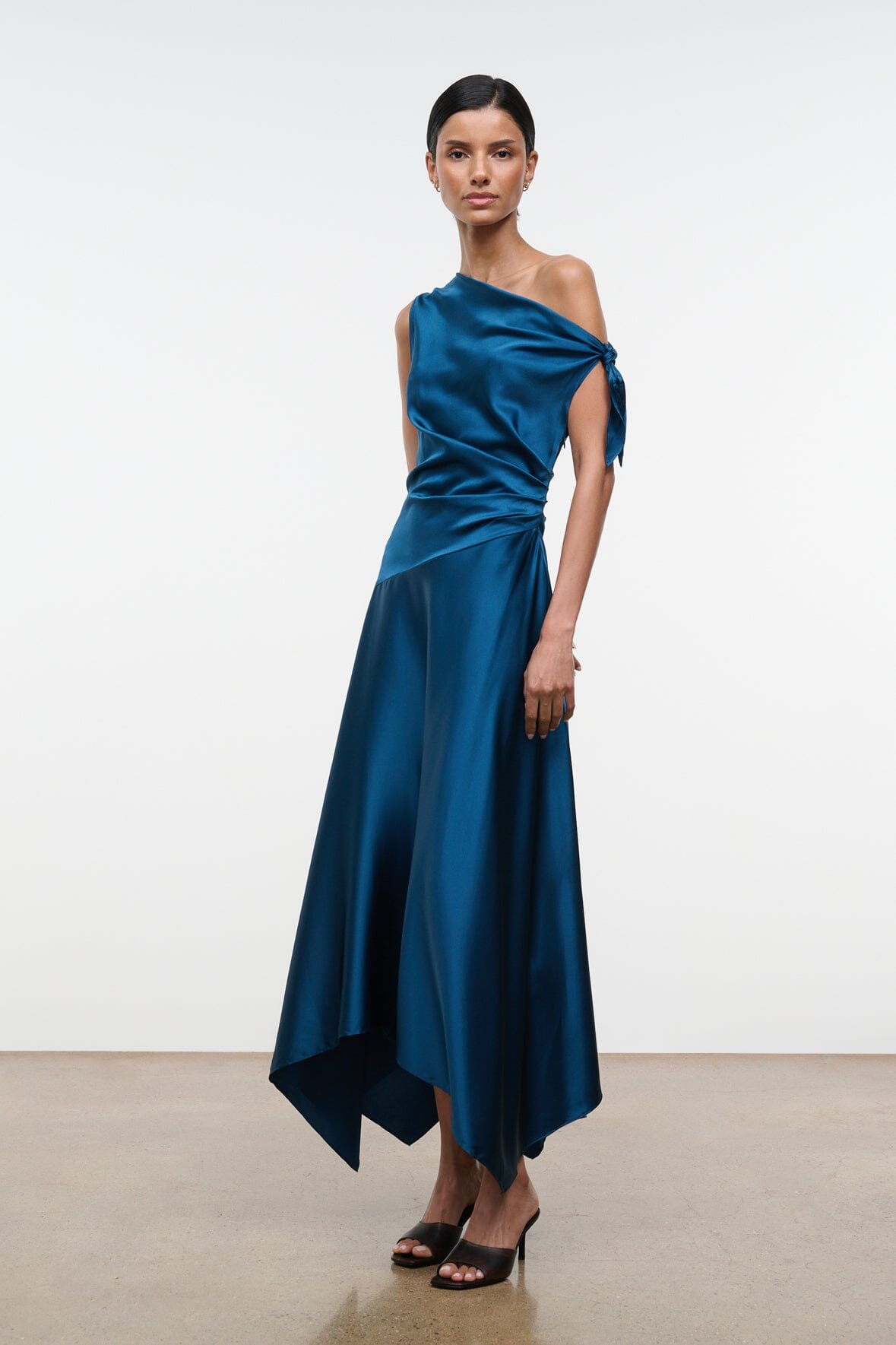 STAUD | Portia Silk Dress Harbor
