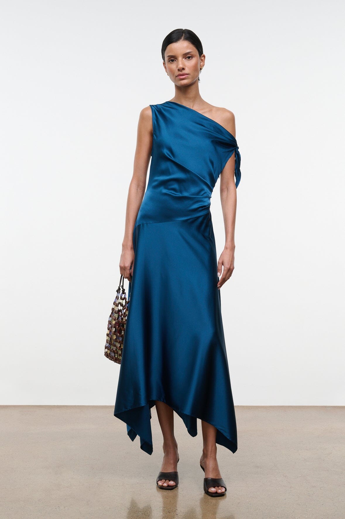 STAUD | Portia Silk Dress Harbor