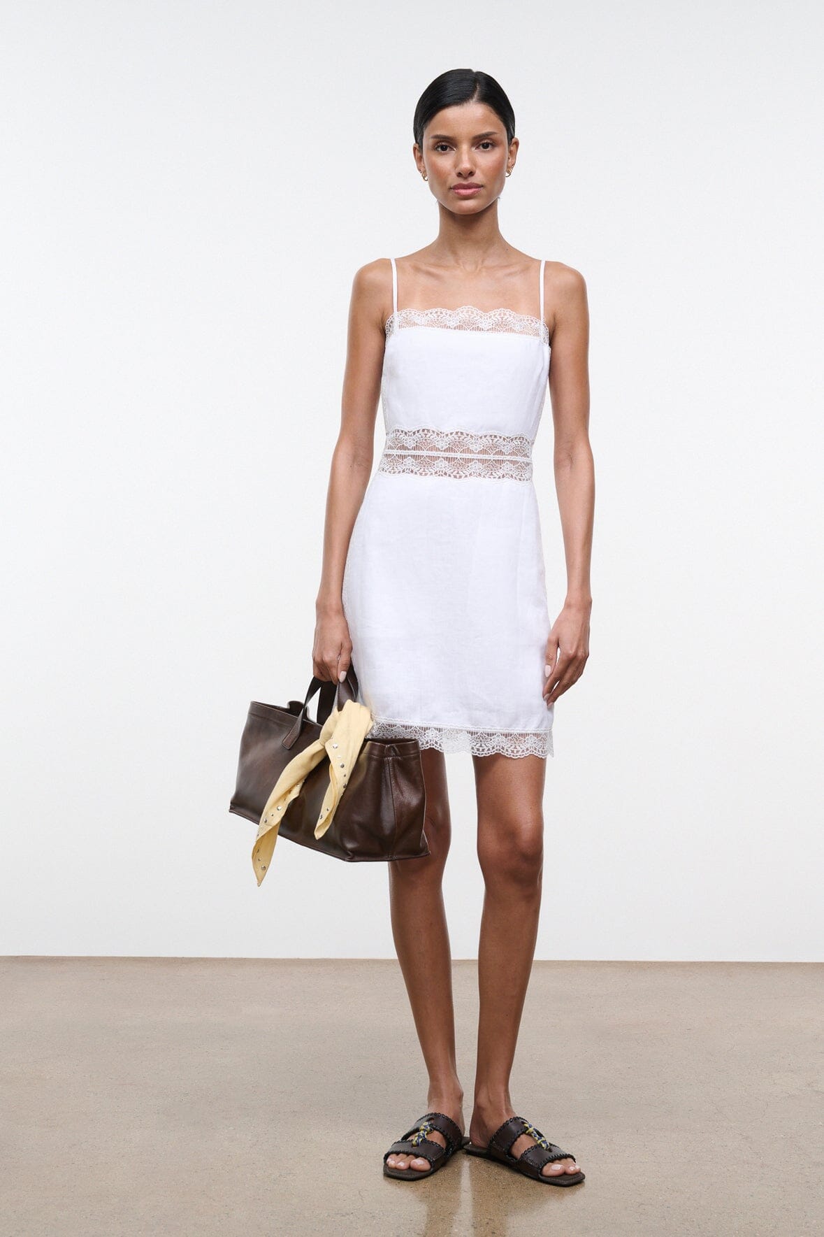 STAUD | Amalina Linen Mini Dress White