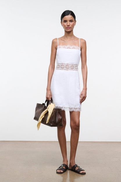 STAUD | Amalina Linen Mini Dress White