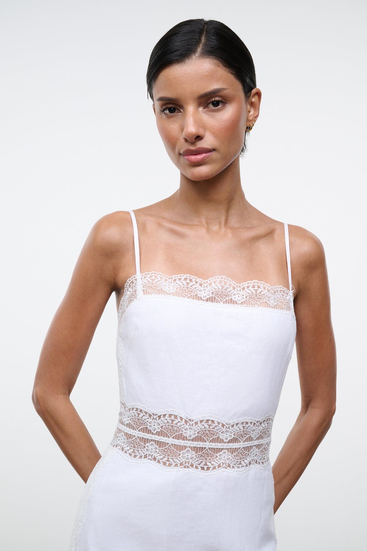 STAUD | Amalina Linen Mini Dress White