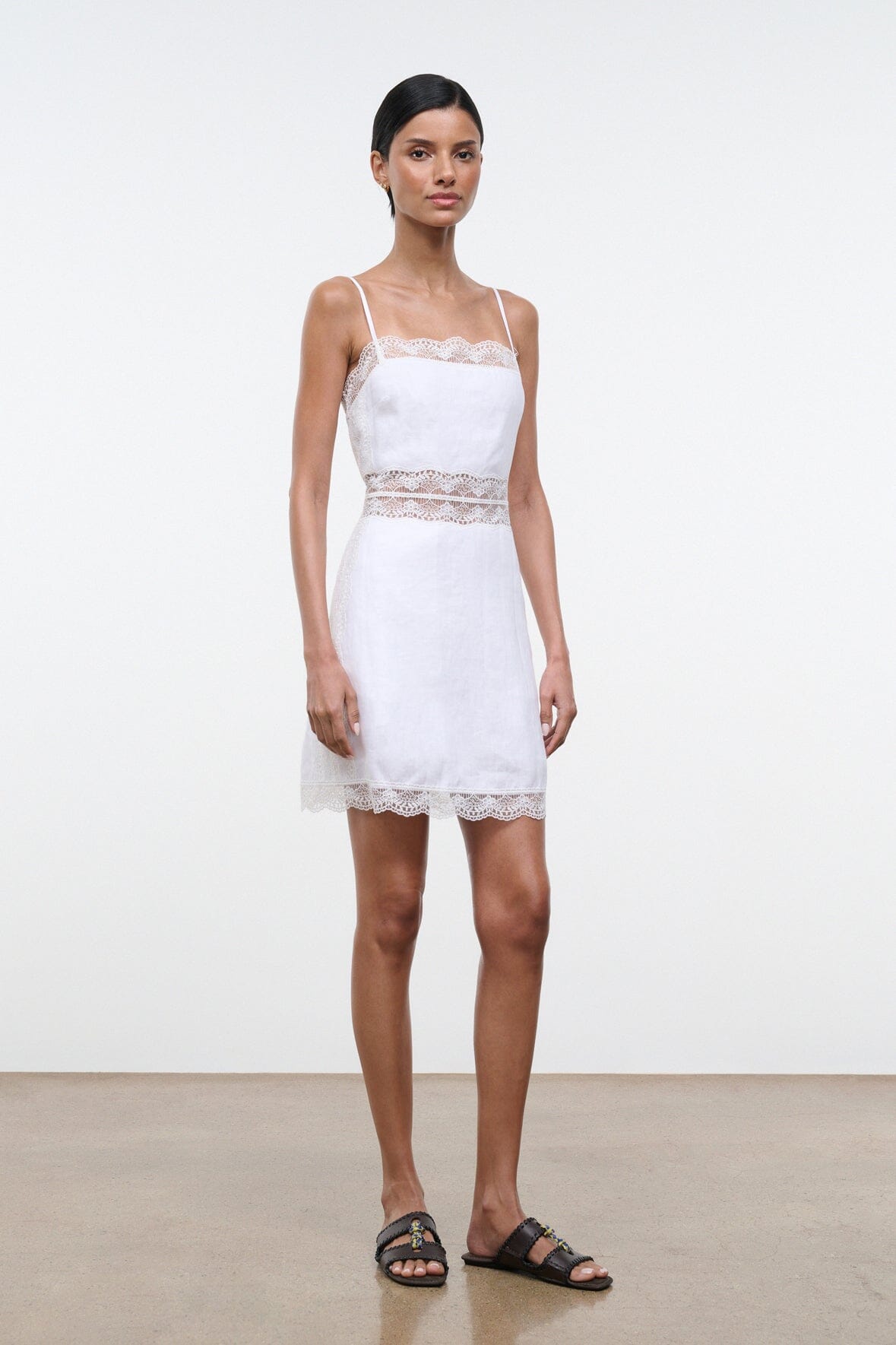 STAUD | Amalina Linen Mini Dress White