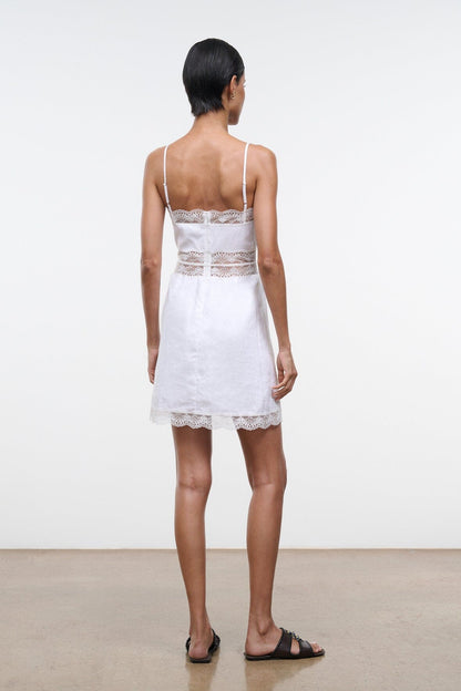 STAUD | Amalina Linen Mini Dress White