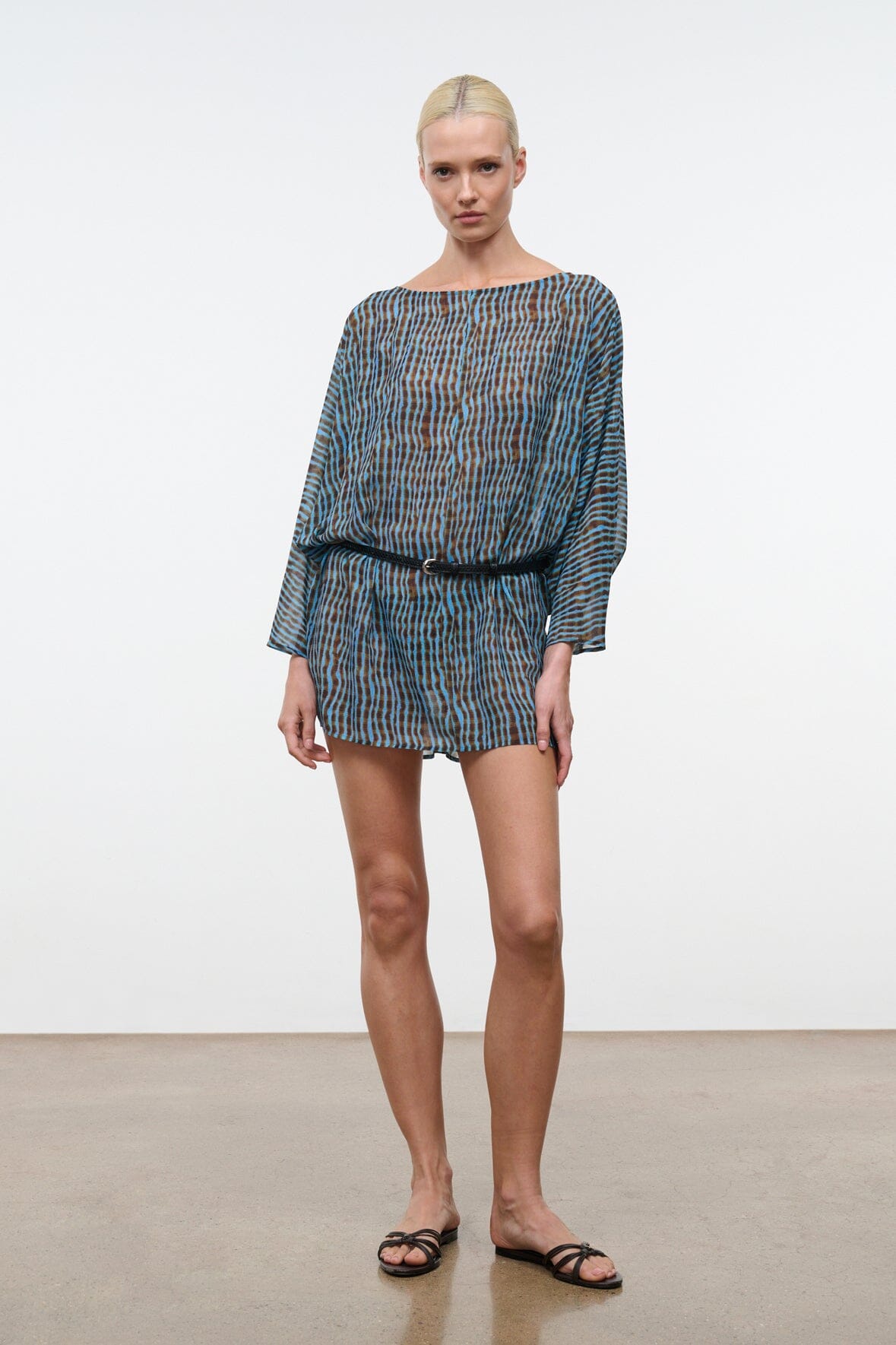STAUD | Nour Mini Dress Tidal Shell