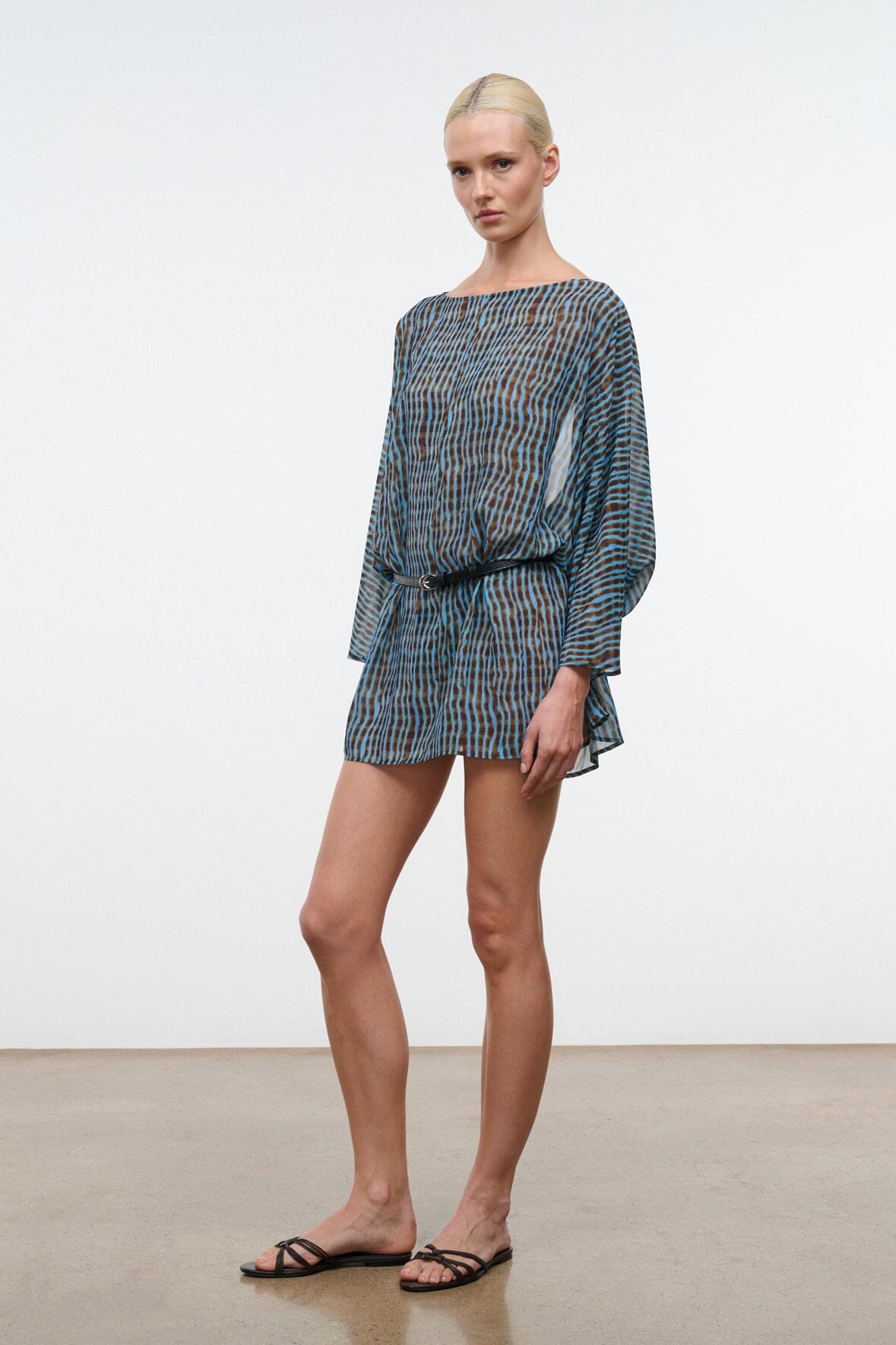 STAUD | Nour Mini Dress Tidal Shell