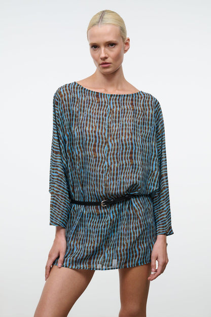 STAUD | Nour Mini Dress Tidal Shell