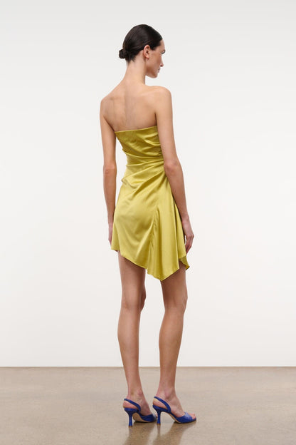 STAUD | Adriana Silk Dress Citron