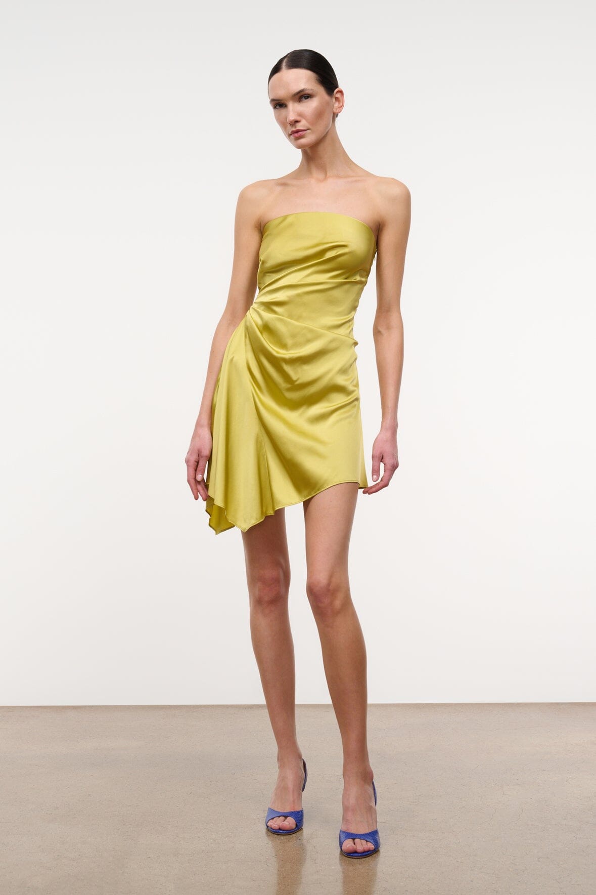 STAUD | Adriana Silk Dress Citron