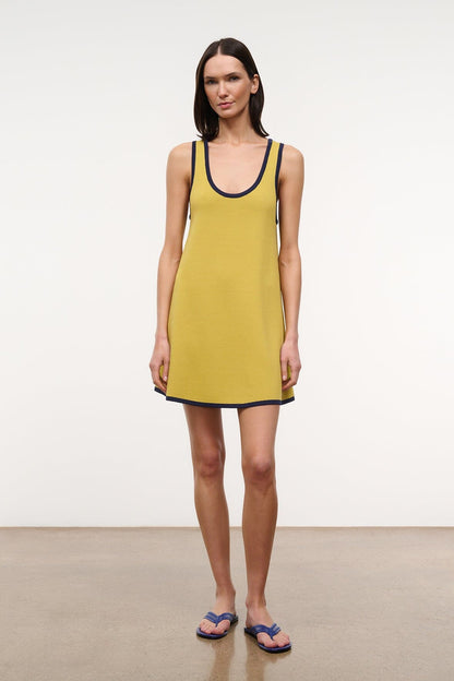 STAUD | Piazza Dress Citron Navy Reversible