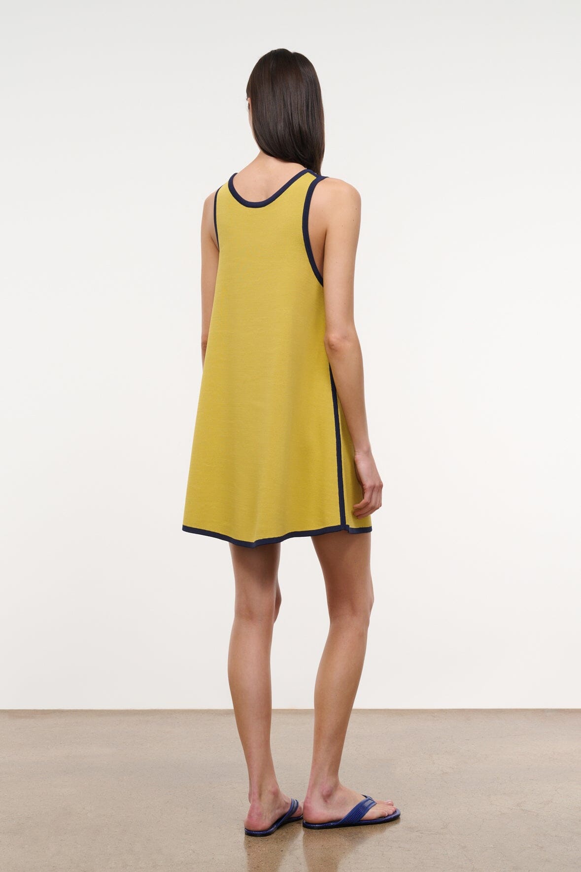 STAUD | Piazza Dress Citron Navy Reversible