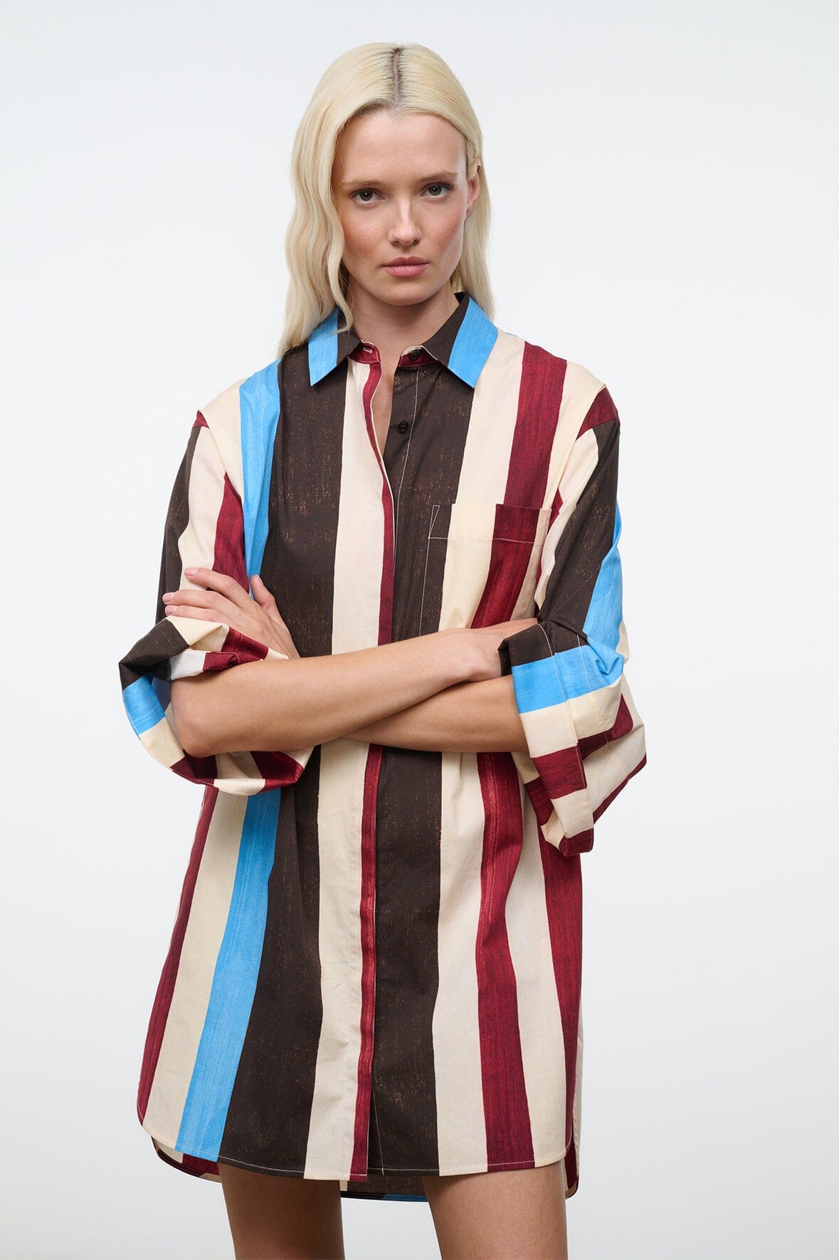 STAUD | Nico Dress Caffe Stripe