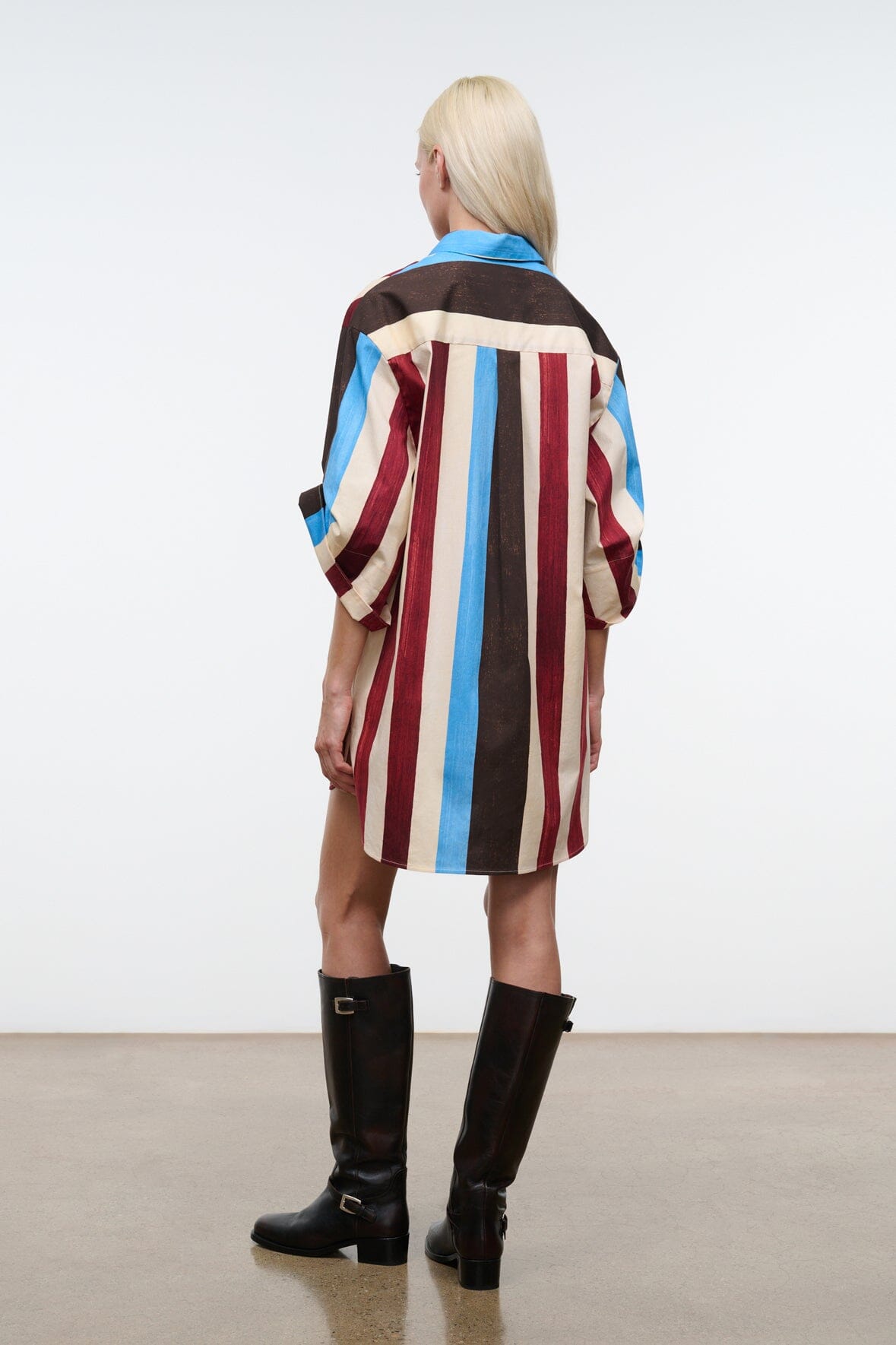 STAUD | Nico Dress Caffe Stripe