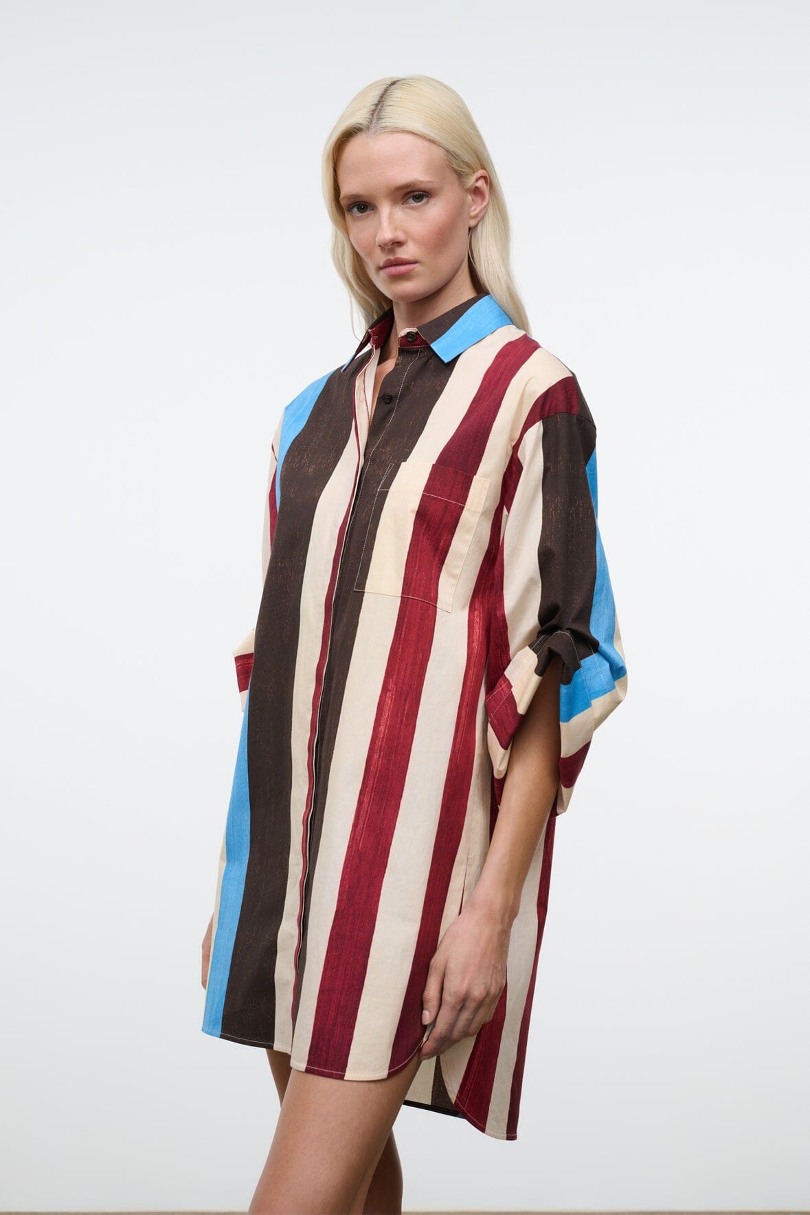 STAUD | Nico Dress Caffe Stripe