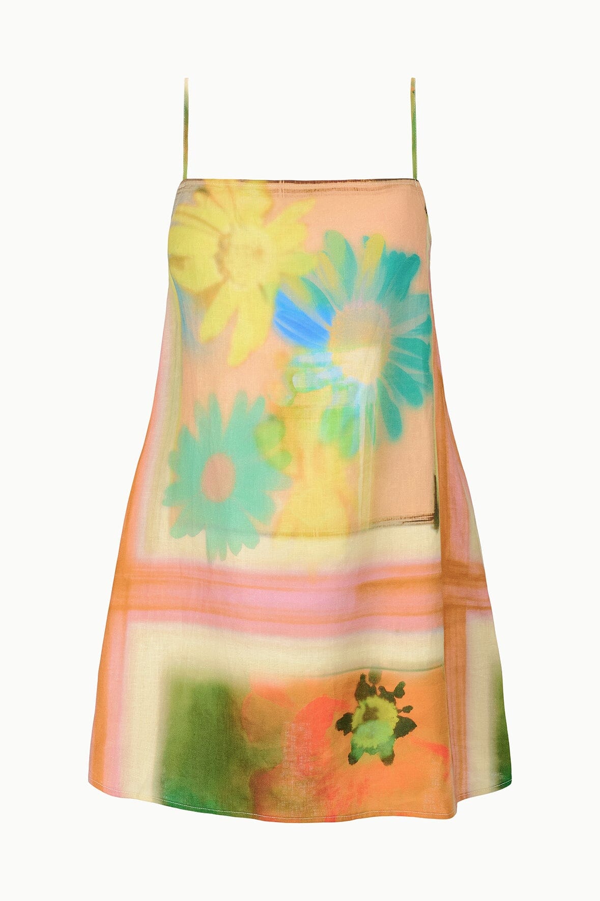 STAUD | Laura Linen Mini Dress Superbloom Scarf