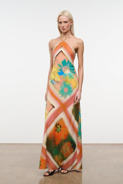 STAUD | Cubism Dress Superbloom Scarf