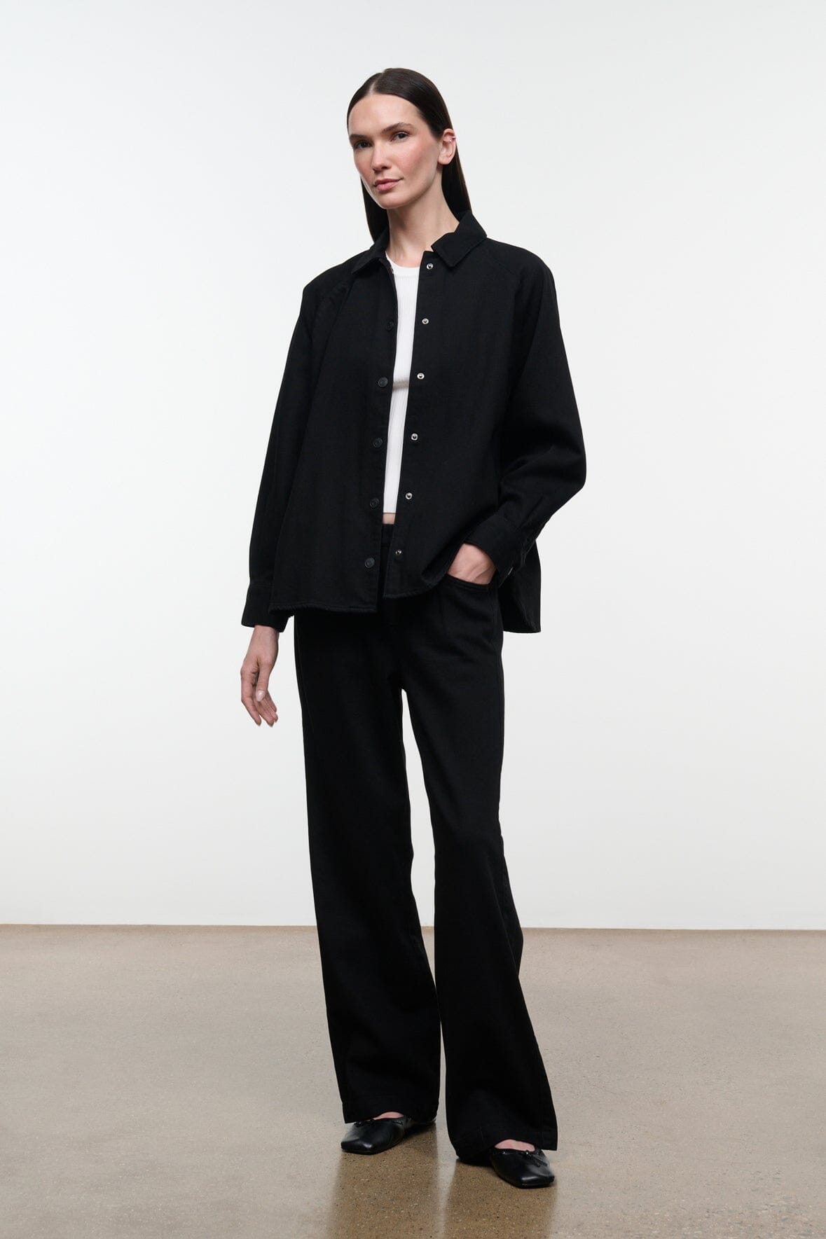 STAUD | Myles Shirt Jacket Black