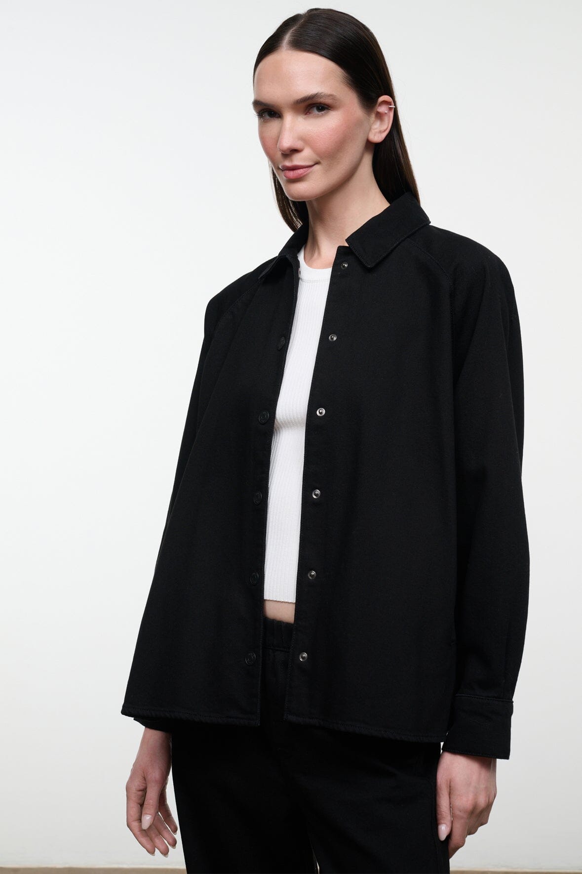 STAUD | Myles Shirt Jacket Black