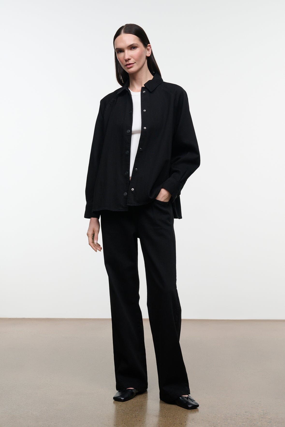 STAUD | Myles Shirt Jacket Black