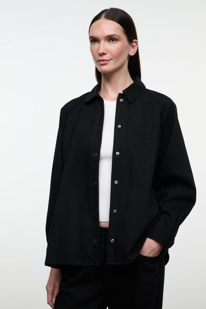 STAUD | Myles Shirt Jacket Black