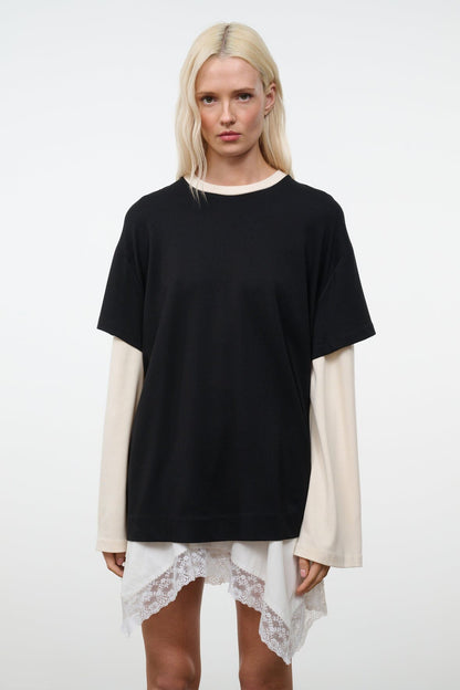 STAUD | William Tee Black/Ecru