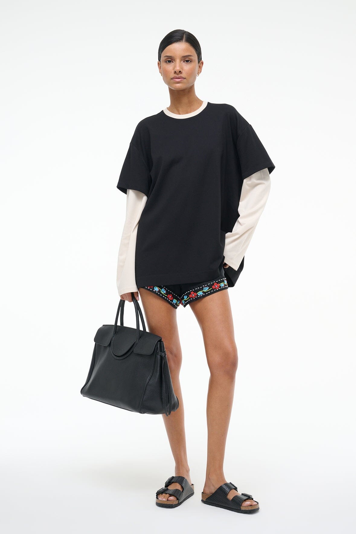 STAUD | William Tee Black/Ecru